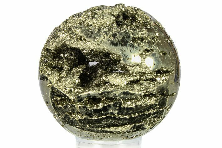 Polished Pyrite Sphere - Peru #302285